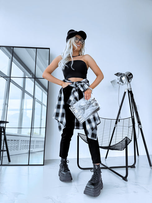 BLACK crop top "BETTY 004"